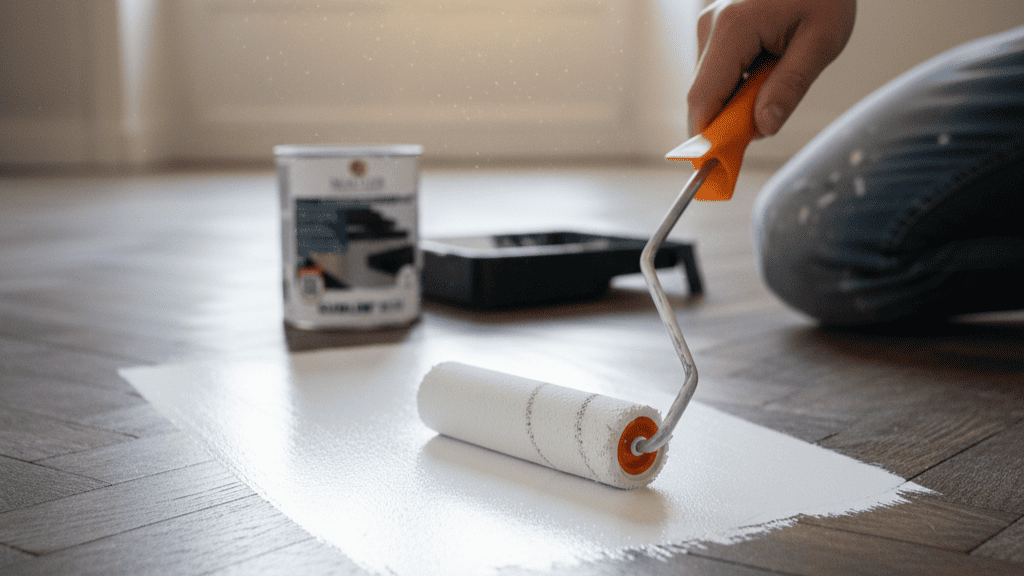 peinture sur parquet mauler application